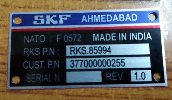 Metal Name Plates for Equipment india