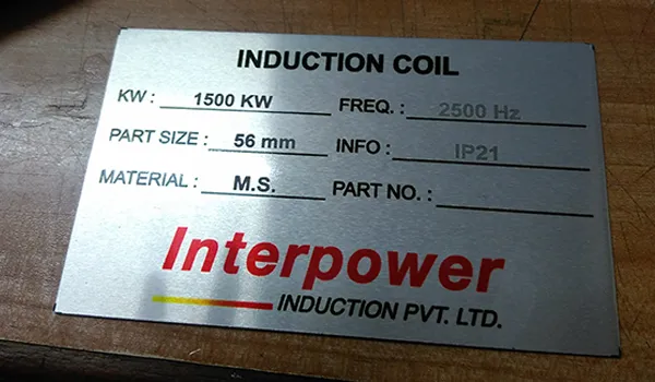 Equipment labels Manufacturer