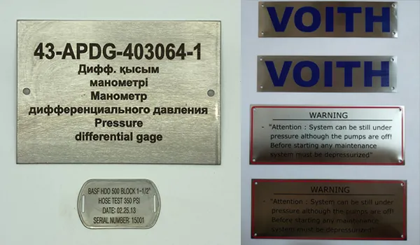 stainless steel name plate manufacturer
