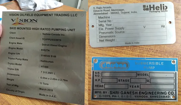 stainless steel labels manufacturers